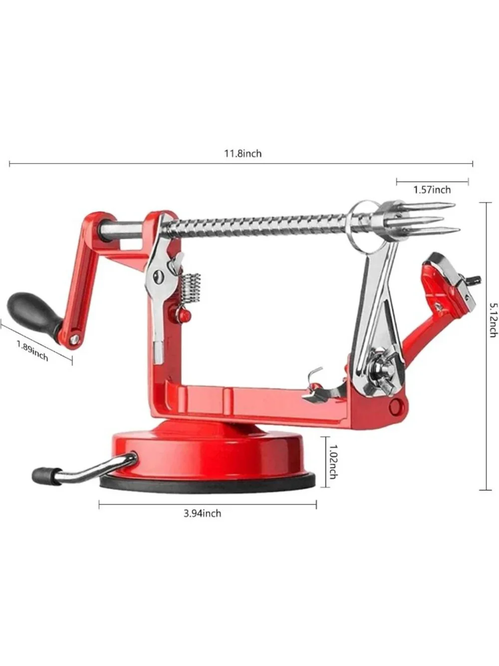 3-in-1 Stainless Steel Apple Peeler & Slicer with Suction Base & Extra Blades